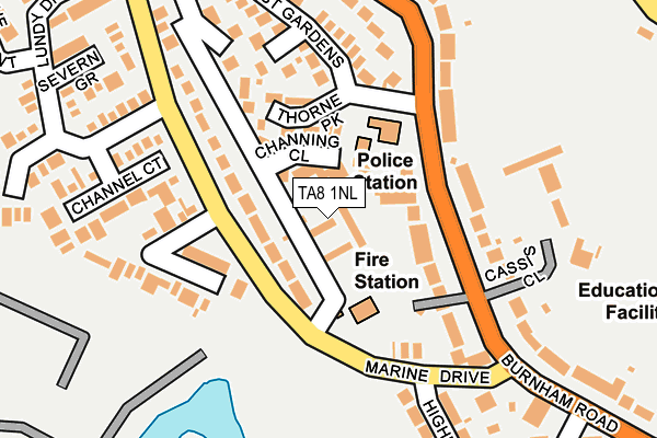 TA8 1NL map - OS OpenMap – Local (Ordnance Survey)