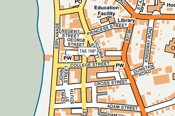 TA8 1NP map - OS OpenMap – Local (Ordnance Survey)