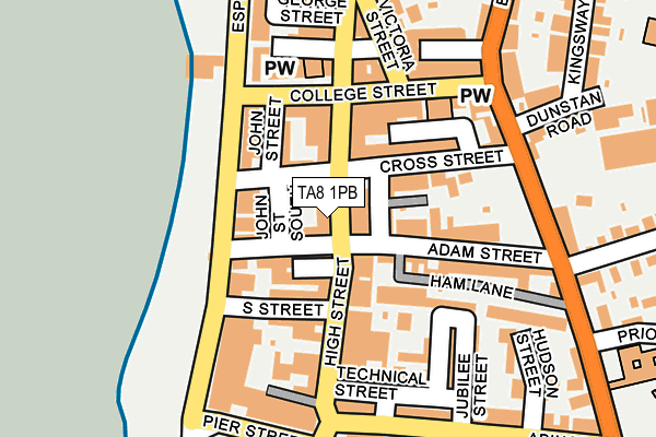 TA8 1PB map - OS OpenMap – Local (Ordnance Survey)