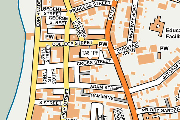 TA8 1PF map - OS OpenMap – Local (Ordnance Survey)