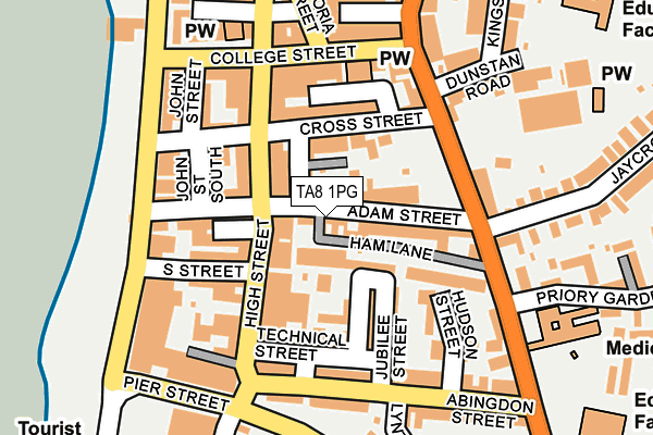 TA8 1PG map - OS OpenMap – Local (Ordnance Survey)