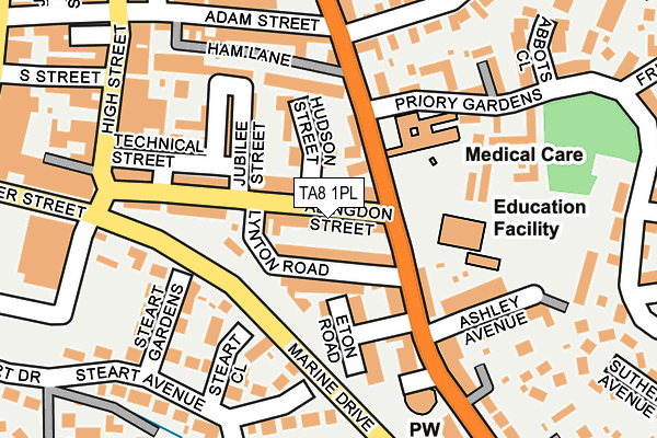 TA8 1PL map - OS OpenMap – Local (Ordnance Survey)