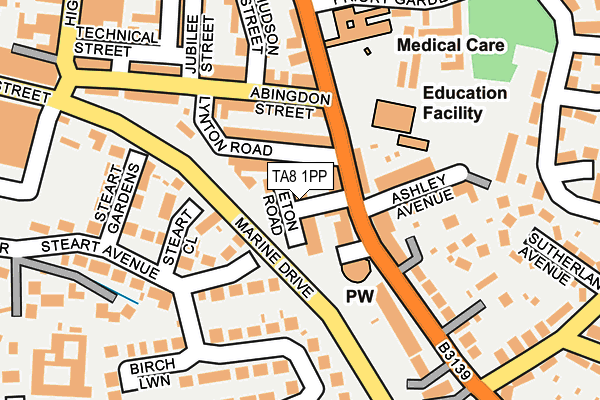 TA8 1PP map - OS OpenMap – Local (Ordnance Survey)