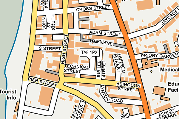 TA8 1PX map - OS OpenMap – Local (Ordnance Survey)