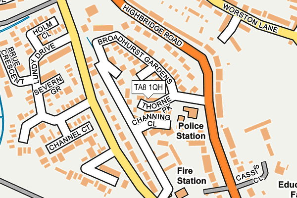 TA8 1QH map - OS OpenMap – Local (Ordnance Survey)