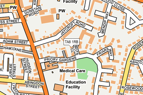 TA8 1RB map - OS OpenMap – Local (Ordnance Survey)