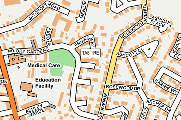 TA8 1RE map - OS OpenMap – Local (Ordnance Survey)