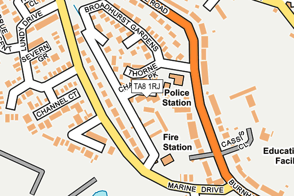 TA8 1RJ map - OS OpenMap – Local (Ordnance Survey)