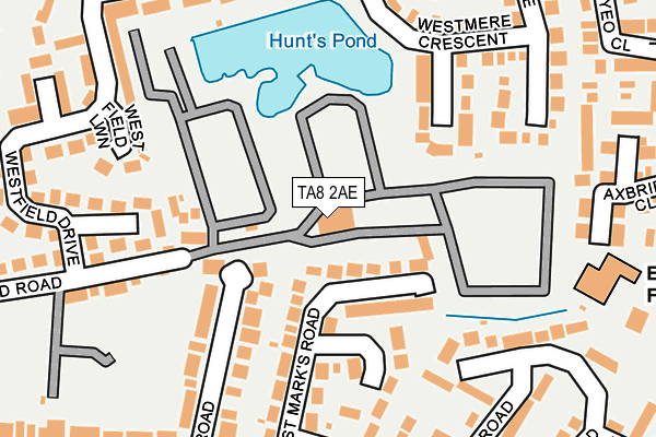 TA8 2AE map - OS OpenMap – Local (Ordnance Survey)
