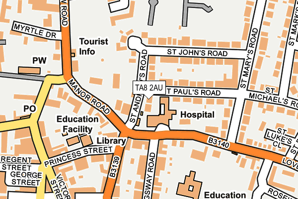 TA8 2AU map - OS OpenMap – Local (Ordnance Survey)