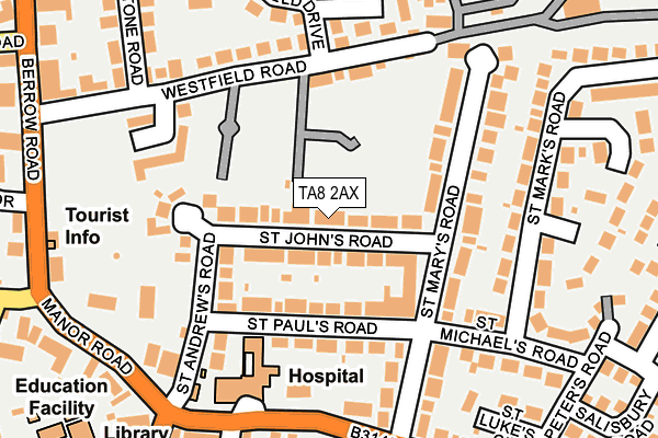 TA8 2AX map - OS OpenMap – Local (Ordnance Survey)