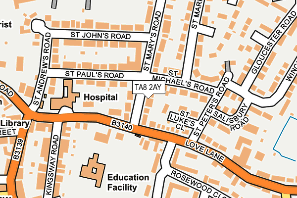 TA8 2AY map - OS OpenMap – Local (Ordnance Survey)