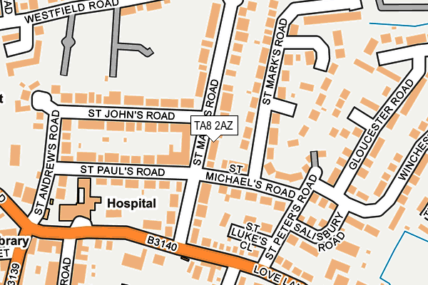 TA8 2AZ map - OS OpenMap – Local (Ordnance Survey)