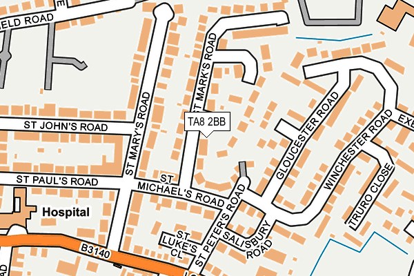 TA8 2BB map - OS OpenMap – Local (Ordnance Survey)