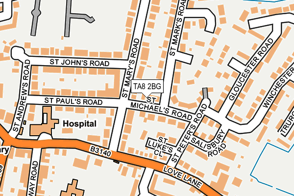 TA8 2BG map - OS OpenMap – Local (Ordnance Survey)