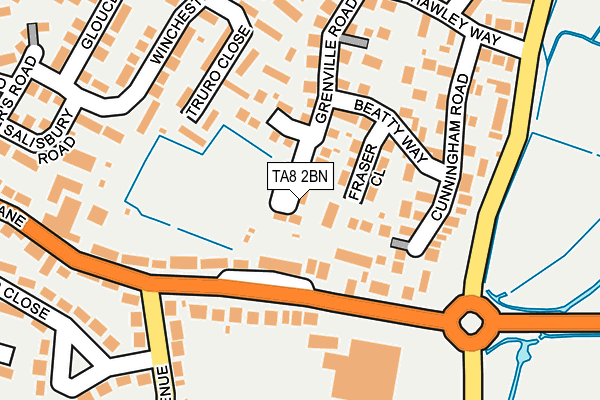 TA8 2BN map - OS OpenMap – Local (Ordnance Survey)