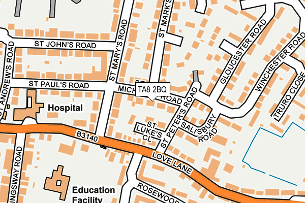 TA8 2BQ map - OS OpenMap – Local (Ordnance Survey)