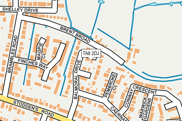 TA8 2DJ map - OS OpenMap – Local (Ordnance Survey)