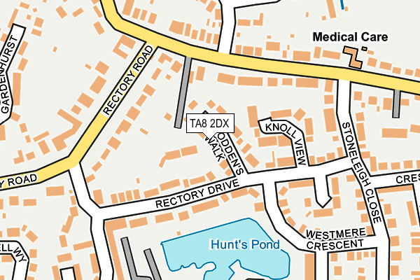 TA8 2DX map - OS OpenMap – Local (Ordnance Survey)