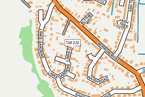 TA8 2JD map - OS OpenMap – Local (Ordnance Survey)