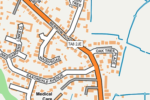 TA8 2JE map - OS OpenMap – Local (Ordnance Survey)