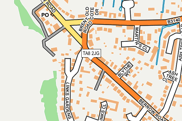 TA8 2JG map - OS OpenMap – Local (Ordnance Survey)
