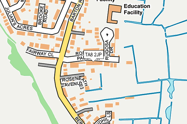 TA8 2JP map - OS OpenMap – Local (Ordnance Survey)