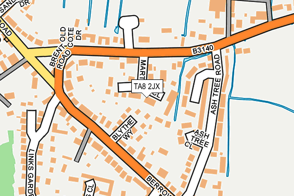 TA8 2JX map - OS OpenMap – Local (Ordnance Survey)