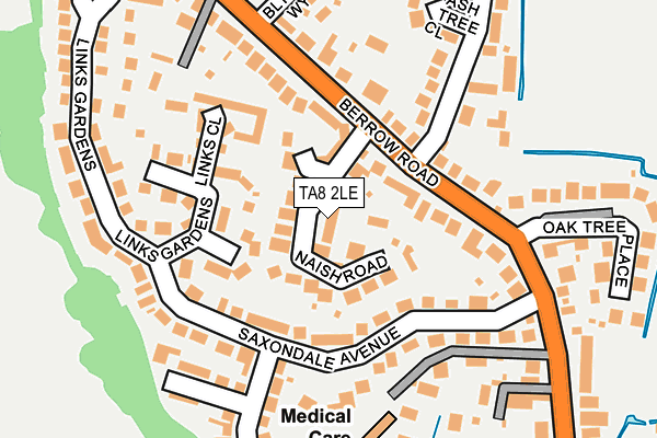 TA8 2LE map - OS OpenMap – Local (Ordnance Survey)