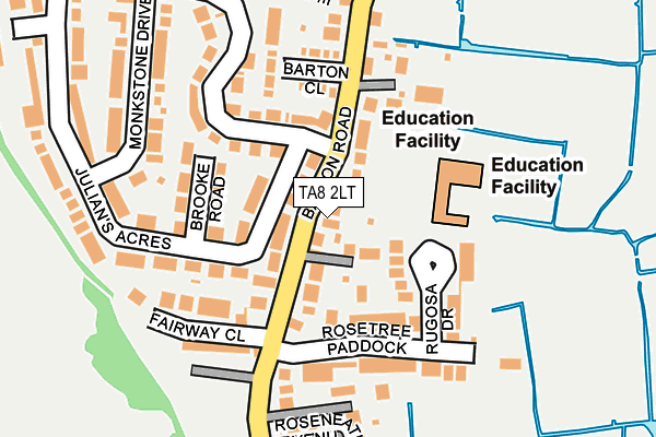 TA8 2LT map - OS OpenMap – Local (Ordnance Survey)