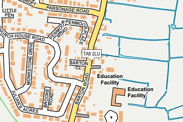 TA8 2LU map - OS OpenMap – Local (Ordnance Survey)