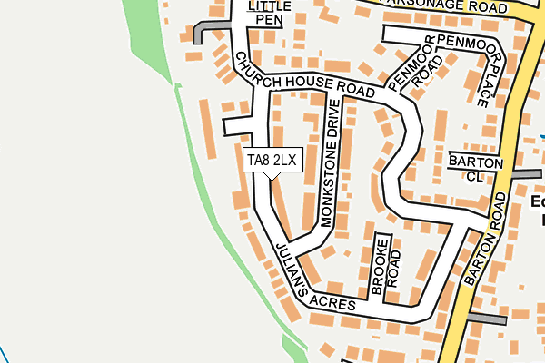 TA8 2LX map - OS OpenMap – Local (Ordnance Survey)