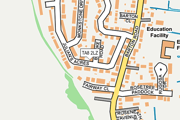 TA8 2LZ map - OS OpenMap – Local (Ordnance Survey)
