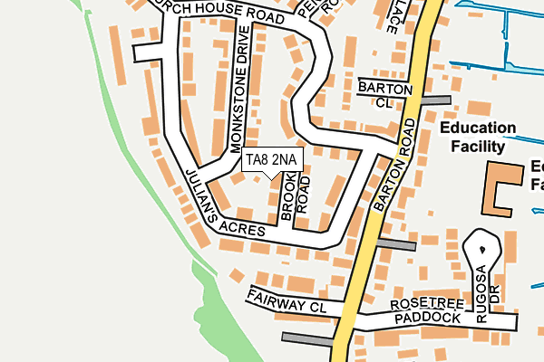 TA8 2NA map - OS OpenMap – Local (Ordnance Survey)