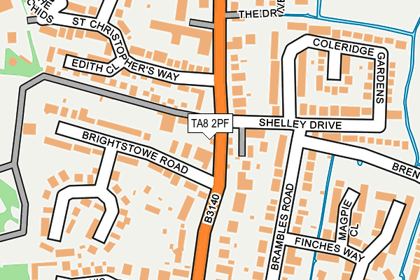 TA8 2PF map - OS OpenMap – Local (Ordnance Survey)