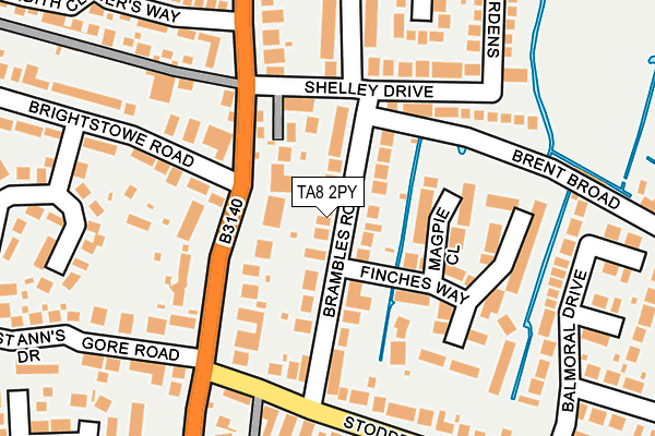TA8 2PY map - OS OpenMap – Local (Ordnance Survey)