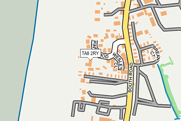 TA8 2RY map - OS OpenMap – Local (Ordnance Survey)