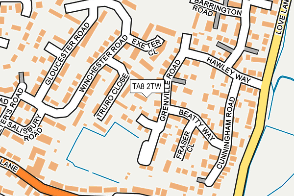 TA8 2TW map - OS OpenMap – Local (Ordnance Survey)