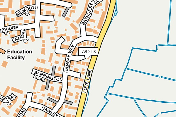 TA8 2TX map - OS OpenMap – Local (Ordnance Survey)