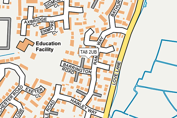 TA8 2UB map - OS OpenMap – Local (Ordnance Survey)