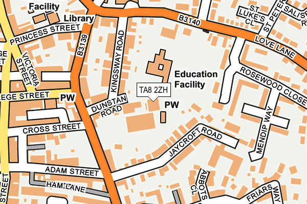 TA8 2ZH map - OS OpenMap – Local (Ordnance Survey)