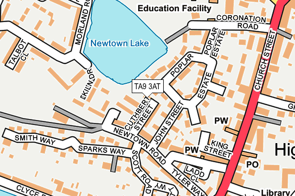 TA9 3AT map - OS OpenMap – Local (Ordnance Survey)