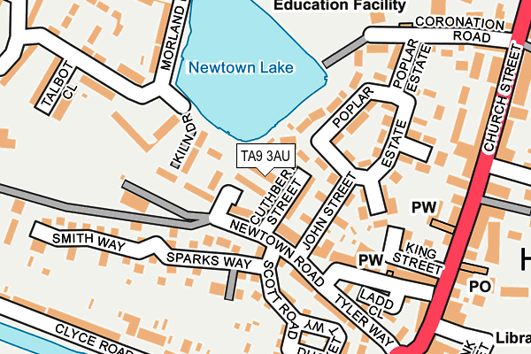 TA9 3AU map - OS OpenMap – Local (Ordnance Survey)