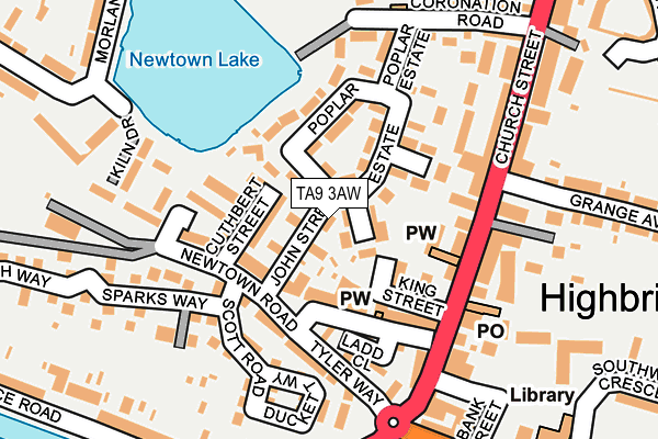 TA9 3AW map - OS OpenMap – Local (Ordnance Survey)