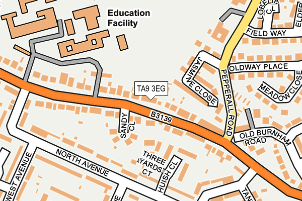 TA9 3EG map - OS OpenMap – Local (Ordnance Survey)