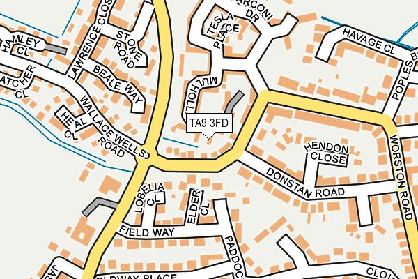 TA9 3FD map - OS OpenMap – Local (Ordnance Survey)