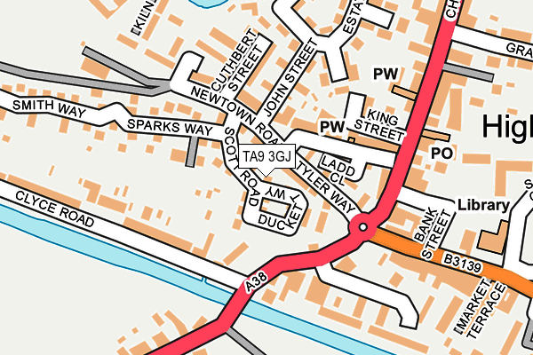 TA9 3GJ map - OS OpenMap – Local (Ordnance Survey)