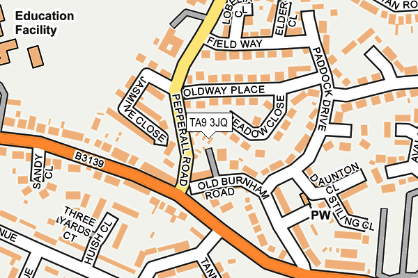 TA9 3JQ map - OS OpenMap – Local (Ordnance Survey)