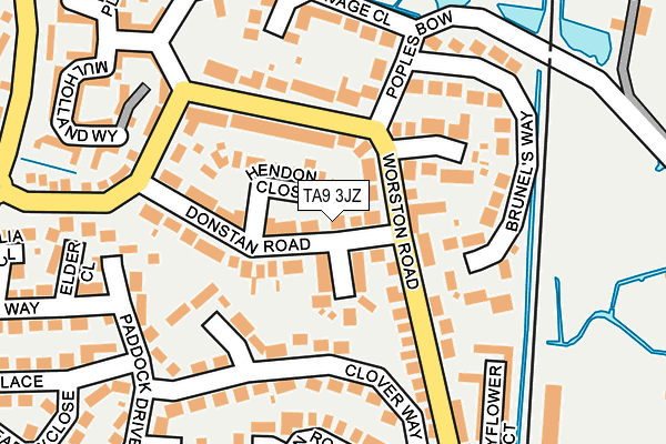 TA9 3JZ map - OS OpenMap – Local (Ordnance Survey)