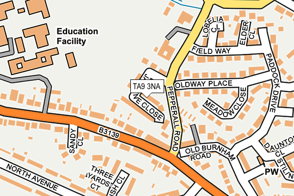 TA9 3NA map - OS OpenMap – Local (Ordnance Survey)